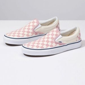 Pink Checkered Slip On Vans Size 7